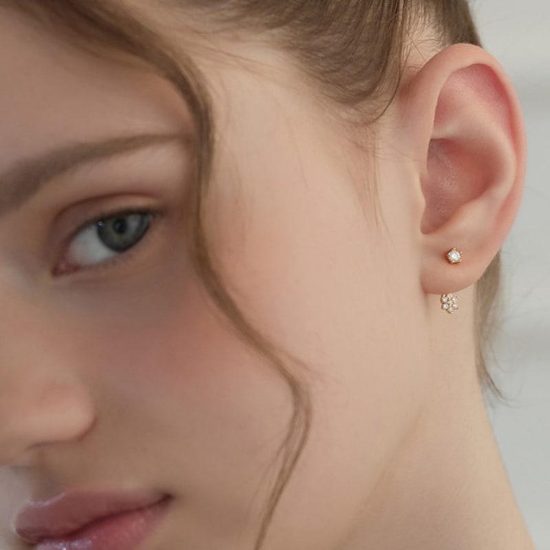TATIANA (925 Silver) Bloomet Ear Jacket Earrings Set EC3199