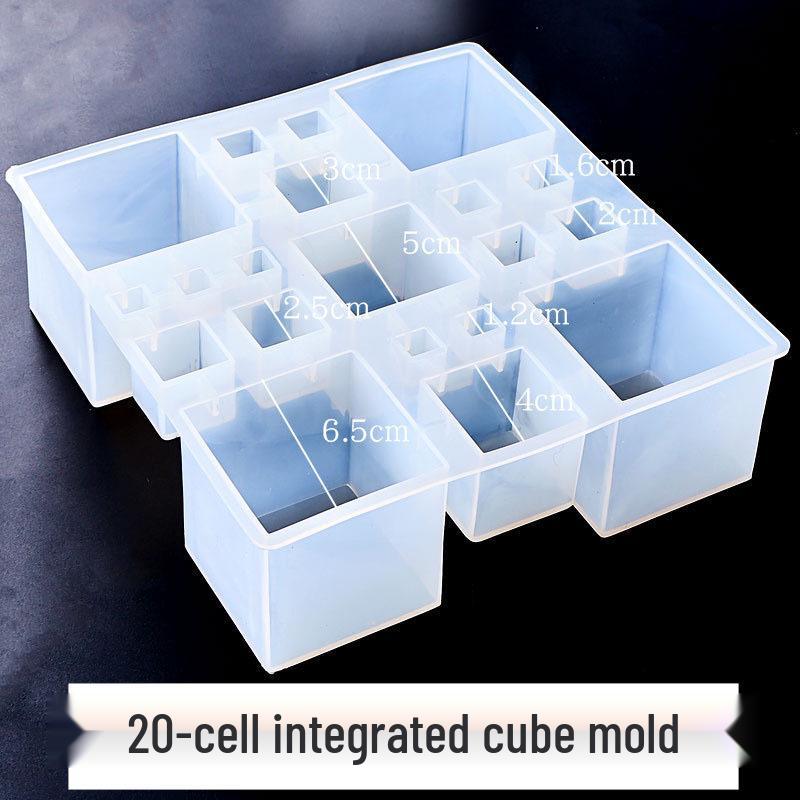

Square Crystal Epoxy Resin Mold - 20-Cell Smooth Mirror Finish