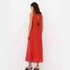 2024 Spring Women's Solid Color Cotton Linen A-line Tank Dress - French Loose Fit, Round Neck.