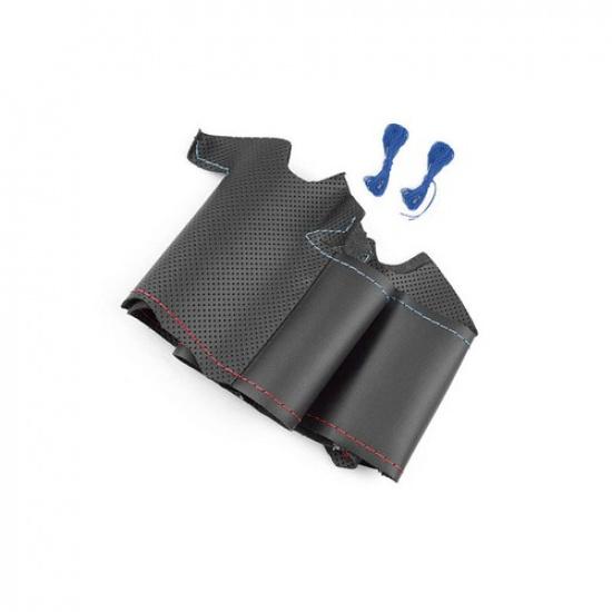 Red-Blue Line Steering Wheel Cover For BMW 1 3 Series E90 E87 E82 120i 130i 120d