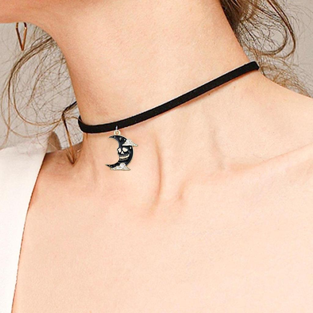 Pandantiv Craniu de Halloween Lună Cioară - Accesorii Bijuterii DIY