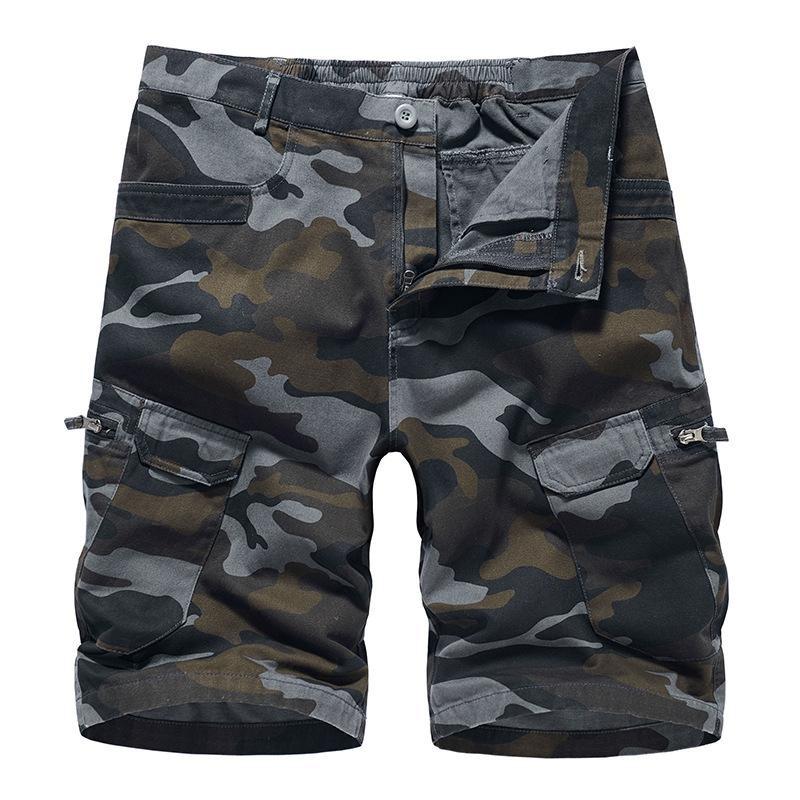 Men's Tooling Shorts European Size Camouflage Loose Large Size Casual Men's Five-point Pants