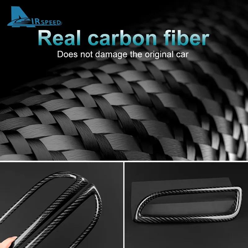1Pair Real Hard Carbon Fiber For Abarth 595 695 2017 2018 2024 Rear Rear Fog Light Frame Trim Cover