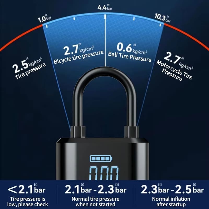 New Compact Car Portable Automatic Tire Inflator Tire Pressure Gauge Air Compressor with Intelligent Digital Display Emergency Car Inflator