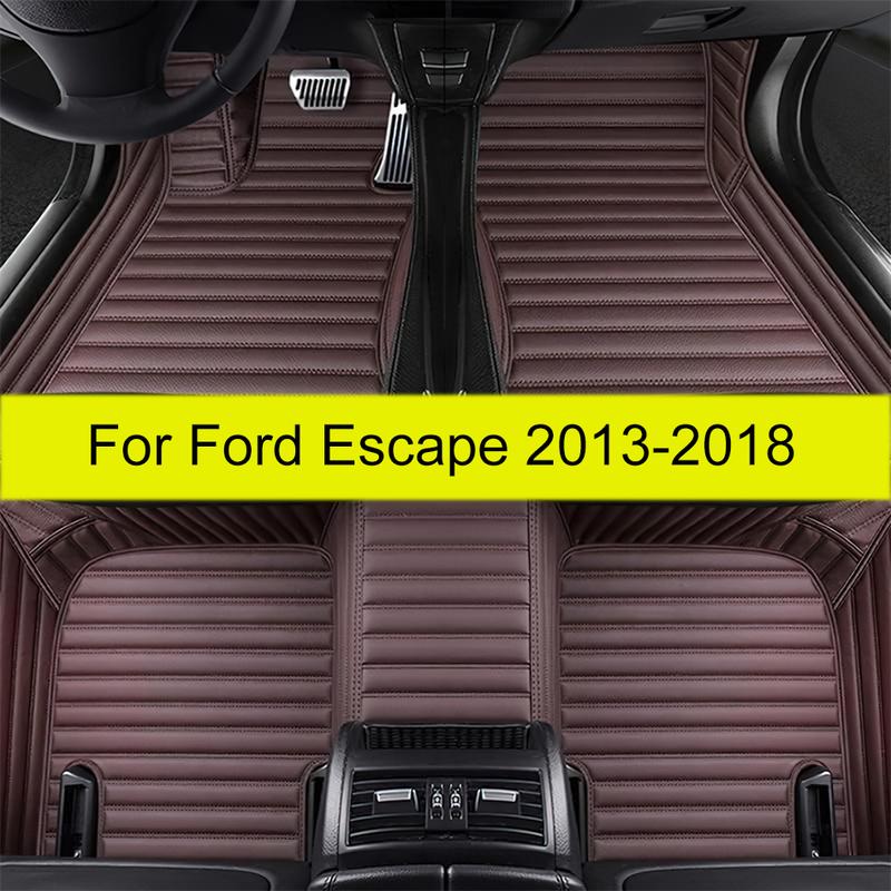 Car Floor Mats For Ford Escape 2018 2017 2016 2015 2014 2013 Car Interior Accessories Styling Waterproof Leather Carpet