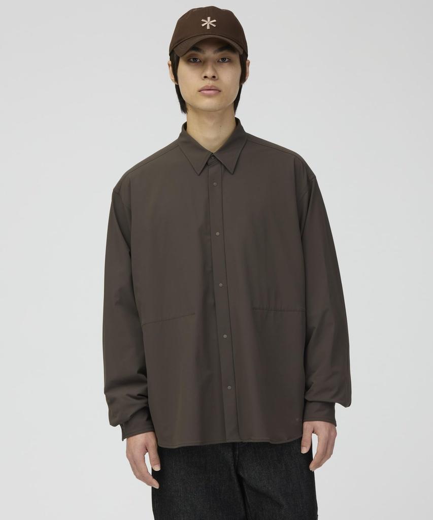 Snow Peak Stretch Dark Size S Water-Repellent Shirt, Brown