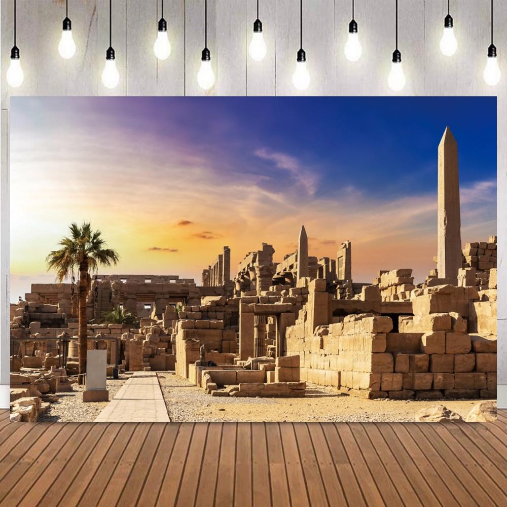 Ancient Architecture Landscape Photo Background Sphinx Egyptian Temple Pharaoh Mosque Stone Pillar Travel Portrait Deco Backdrop10