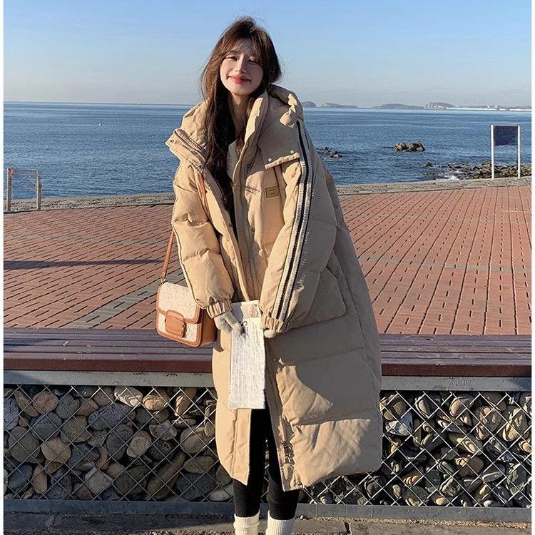 Stay Warm and Look Fashionable with The Knee-length Cotton Padded Down Coat for Women