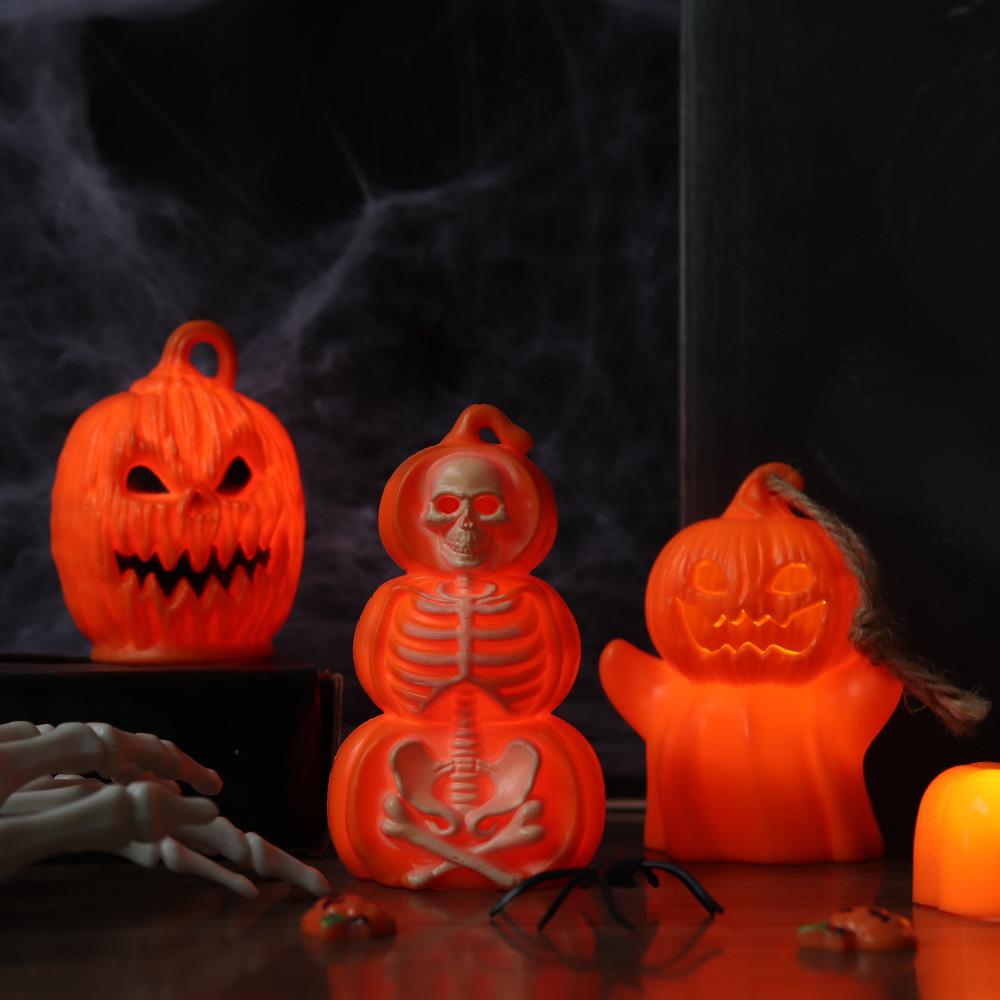 Halloween LED Pumpkin Lantern: Warm Light Candle Lamp and Night Light Ornament