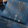 Bohemian Crescent Moon Star Multi Layered Necklaces For Women Choker Vintage Coin Cross Pendant Necklace Statement Jewelry 2024