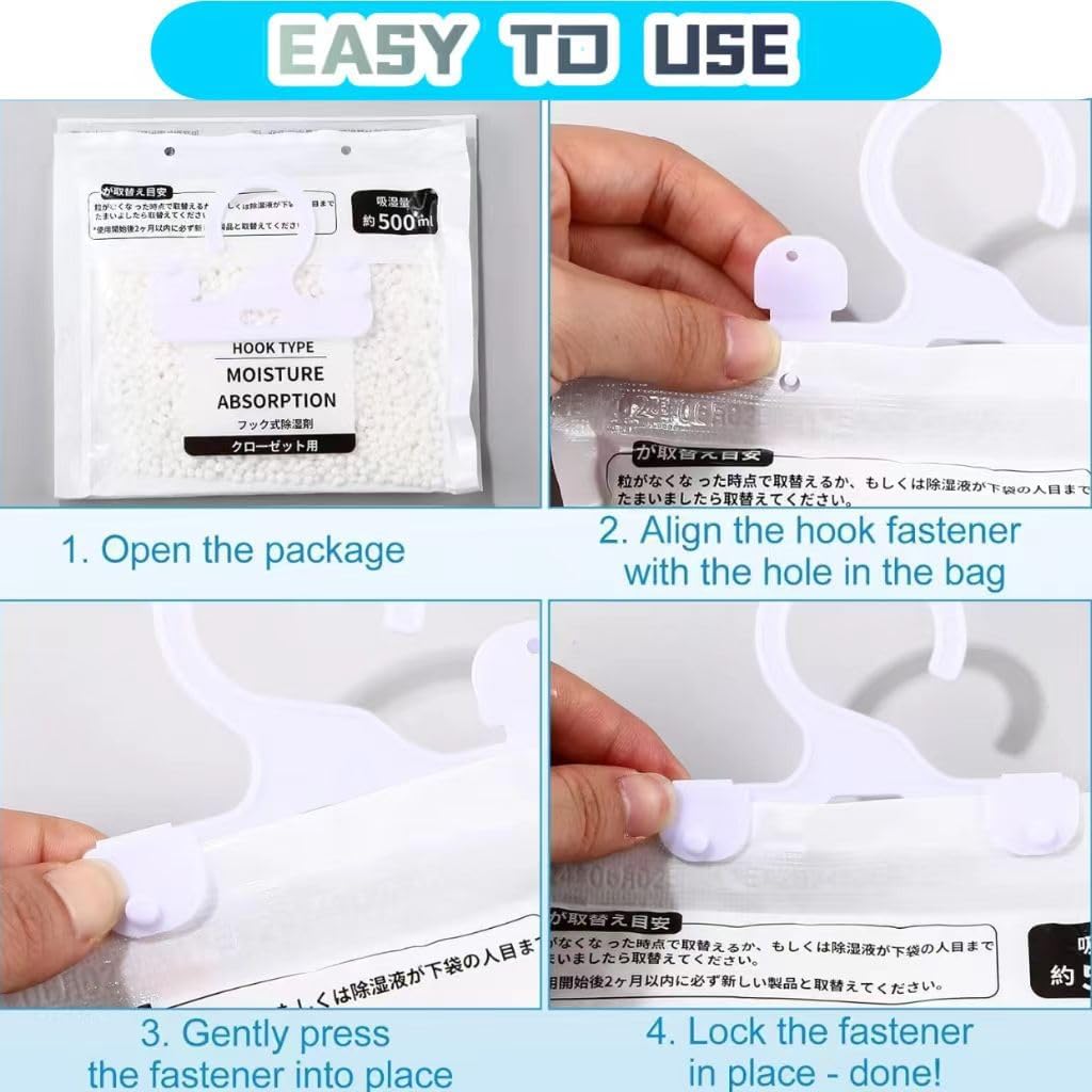 Moisture Hanging Absorber Bag Large Capacity Wardrobe Dehumidifier Anti-Mold Desiccant Bags For Closet And Home Damp Control