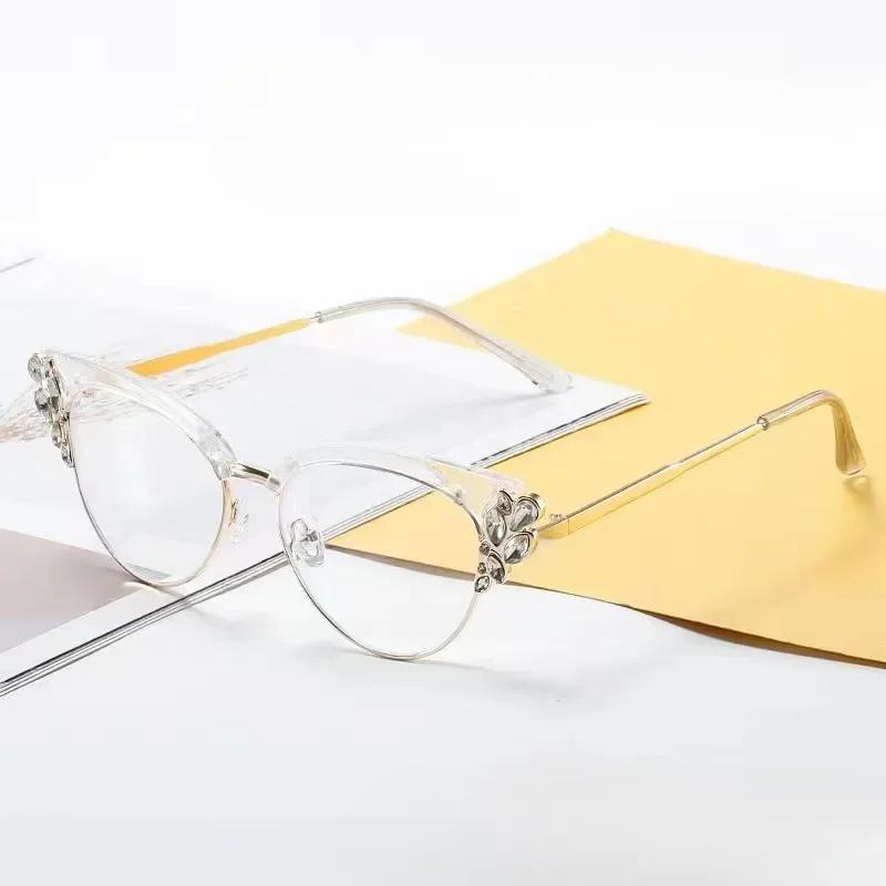 Anti Blue Light Glasses Retro Cat Eye Optical Frames Women Men Prescription Spectale Eyeglasses Reading Glasses Clear Lens