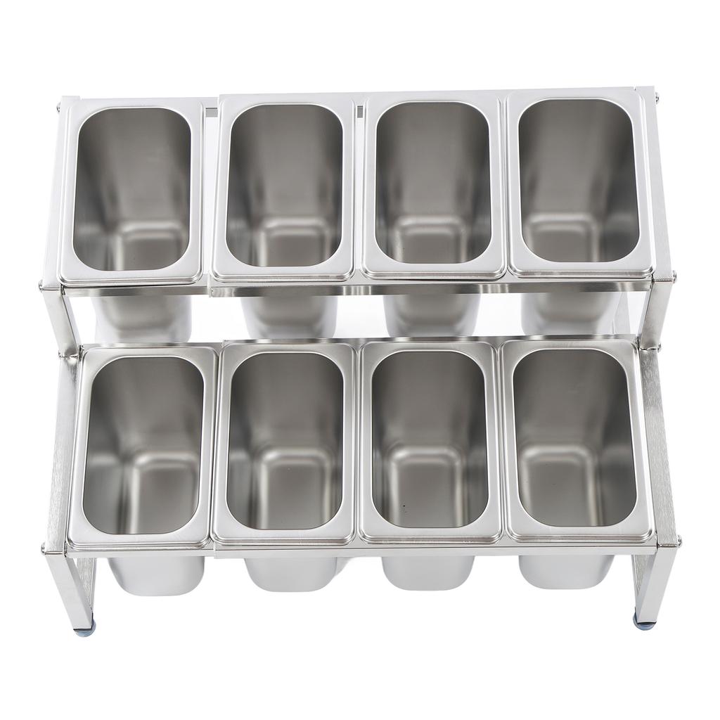 Telescopic Condiment Dispenser Dual Layers Stainless Steel Jam Pot Rack for Milk T Shop Household