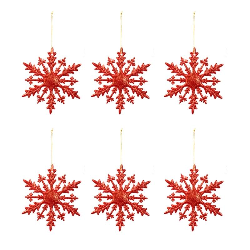 

6PCS Celebratory Suspended Decorations Impermeable Strong PVC Substance Holiday Telecommute Christmas Tree Deck красный