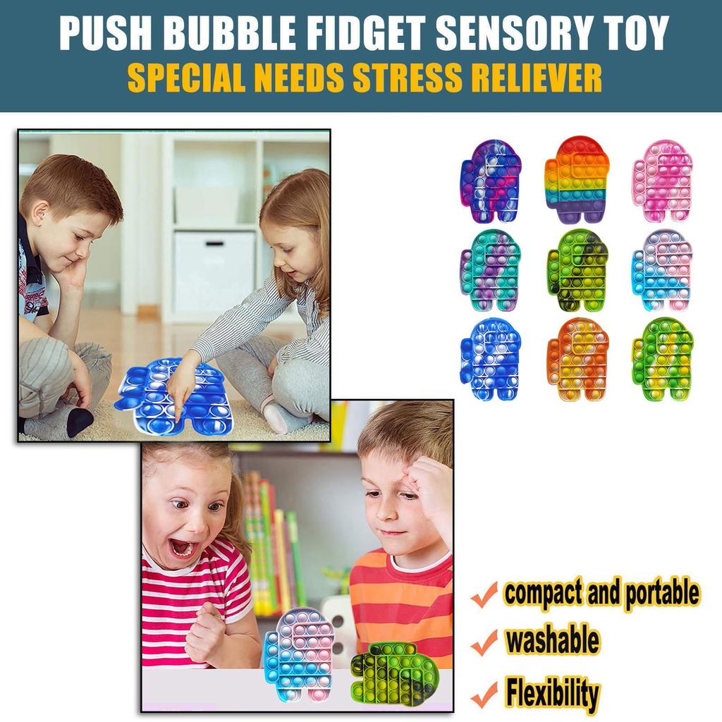 Zabawki sensoryczne Push Bubble, silikonowa zabawka antystresowa
