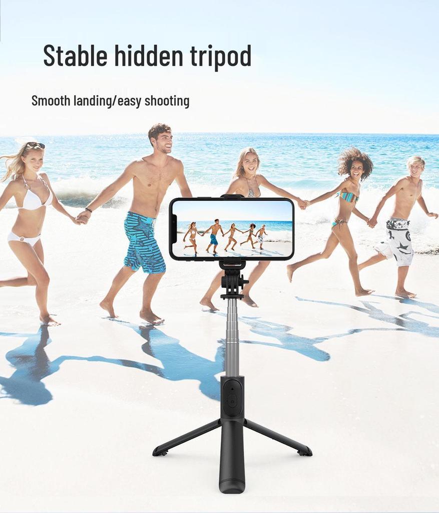 Aluminum Alloy Bluetooth Anti-Shake Retractable Selfie Stick & Tripod for Live Broadcast.