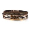 Braccialetti con Perle di Pietra Naturale alla Moda Bohemien da Donna in Pelle con Chiusura Magnetica Braccialetto con Ciondoli Cinturino da Polso Sportivo Gioielli da Festa