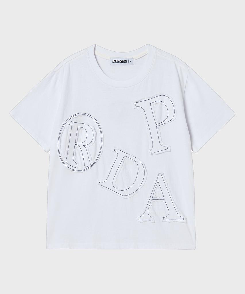 PRENDA Prda Big Patch Crewneck Tee White
