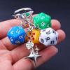 Hiphop Dice Billiards Keychain Y2K Black Dice No. 8 Starburst Pendant Bag Charms Hangings Punk Cool Ornament Accessories