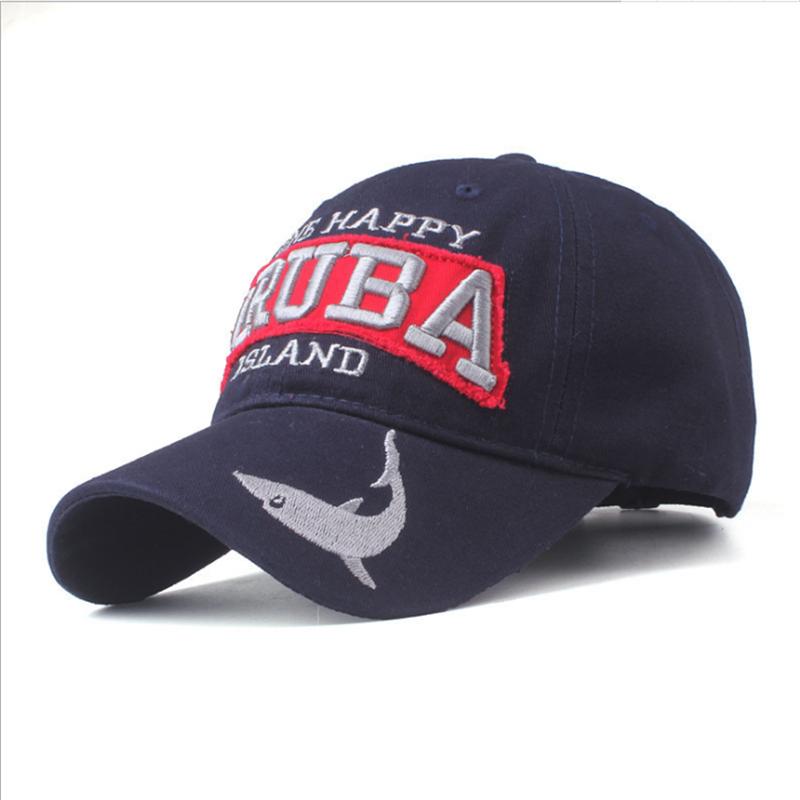 

Новая модная бейсболка с вышивкой «Акула» от ARUBA для мужчин и женщин, спортивная кепка с надписью «Остров счастья», повседневная хлопковая шляпа для папы, головной убор 56-62 cm