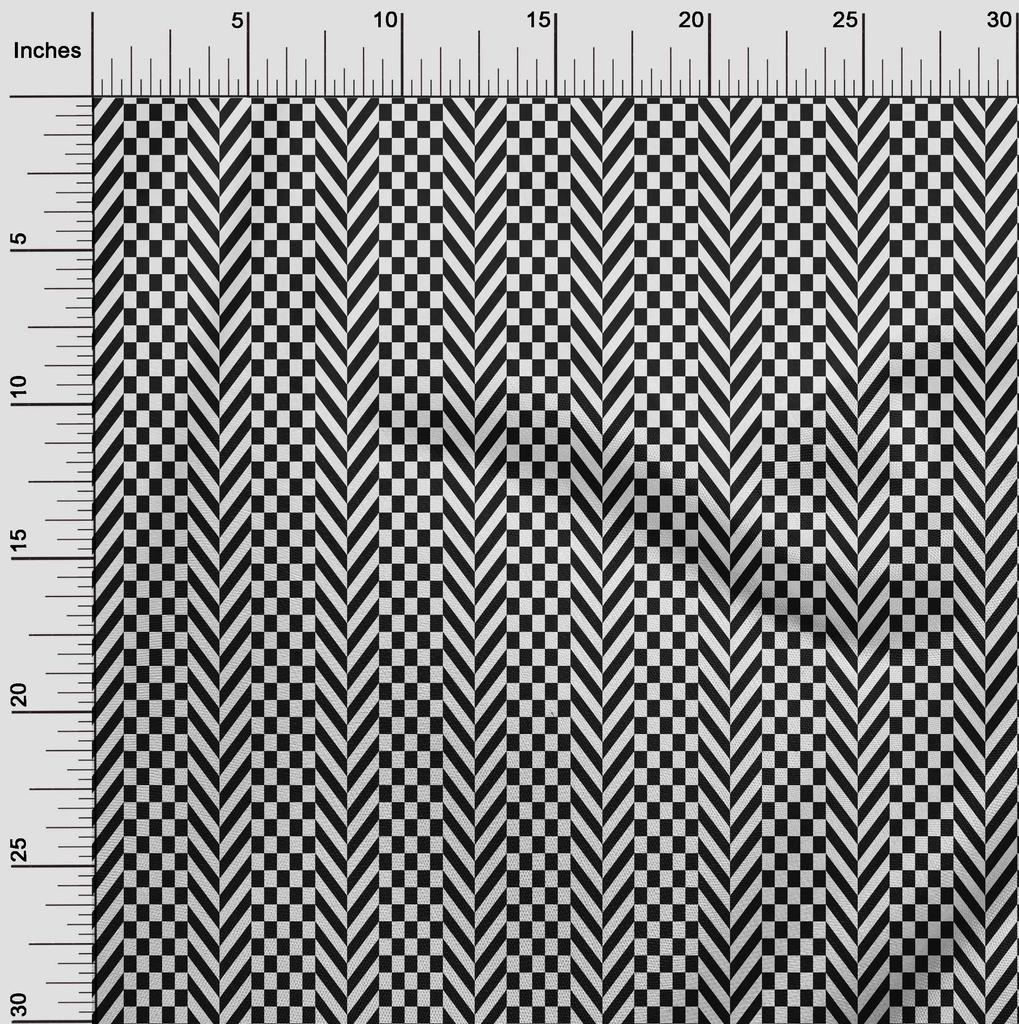 oneOone Georgette Viscose Black Fabric Check Sewing Craft Projects Fabric Prints By Yard 42 Inch