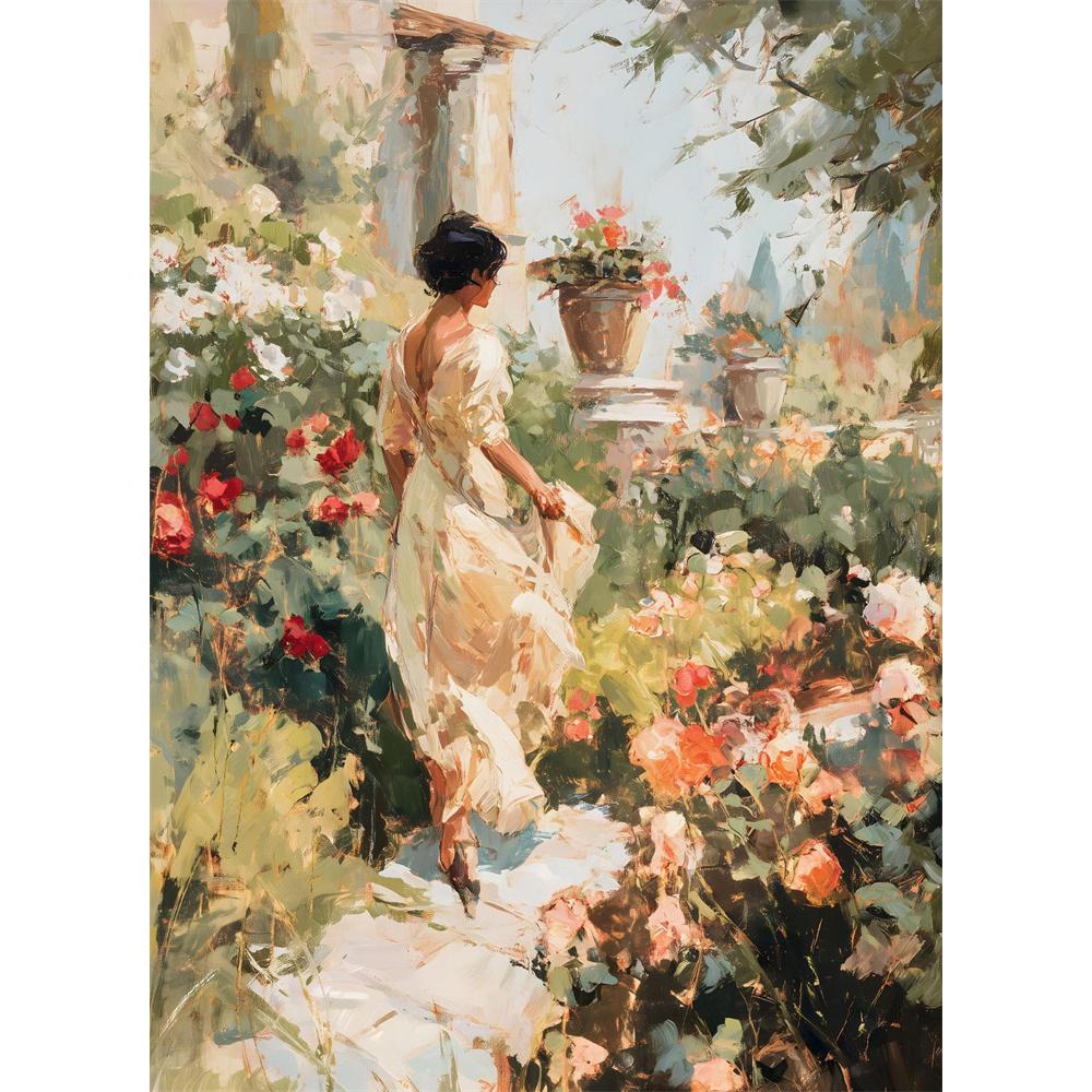 5D Diy Diamond Painting Cross Stitch Embroidery Classic French Manor NobleWoman Full Round Drill Home Decor Wall Art Gift