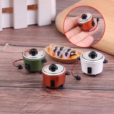 Miniature White Black Rice Cooker Kitchen Decoration For 1:12 Diy Dollhouse