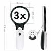 3Led Light 45X Handheld Magnifier Reading Magnifying Glass Lens Jewelry Loupe