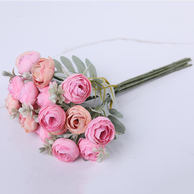 Simulated Peony Jasmine Flower Hand-Held Bouquet Home Living Room Silk Flower Decoration Bridal Wedding Photography Props
