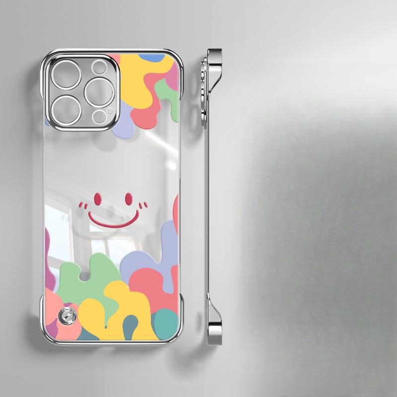 

Граффити Смайлик Кронштейн Подходит для Apple 16 Гальванизированный Безрамочный Чехол для Мобильного Телефона 15promax Прозрачный 13 Xiaomi 14 Жесткий Redmi K40/K40 Pro