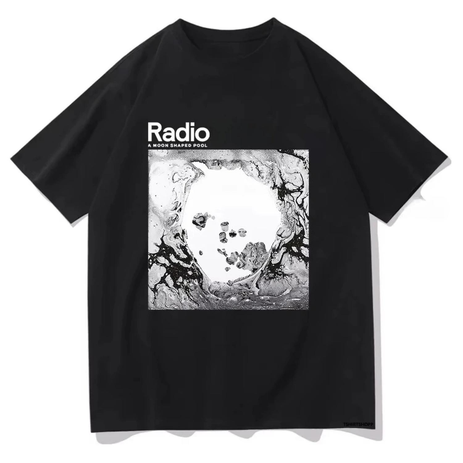 

2025 Moon Shaped Pool T Shirt Radio _ Harajuku Vintage Graphic 100% Cotton T Shirt Classic Unisex High Quality T Shirts S чёрный