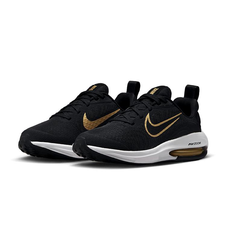 New Nike Air Zoom Arcadia 2 Black Metallic Gold GS DM8491-001