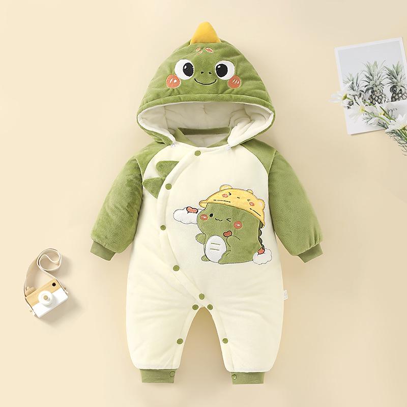 Cozy Quilted Baby Bodysuit - Cotton Warmth for Autumn & Winter 80 cm