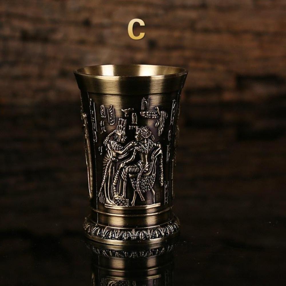 1 Stück Ägyptischer Pharao Weinkelch Metallhandwerk Altes Ägypten Totem Weinkelch Kreativer Europäischer Stil Vintage Weinkelch