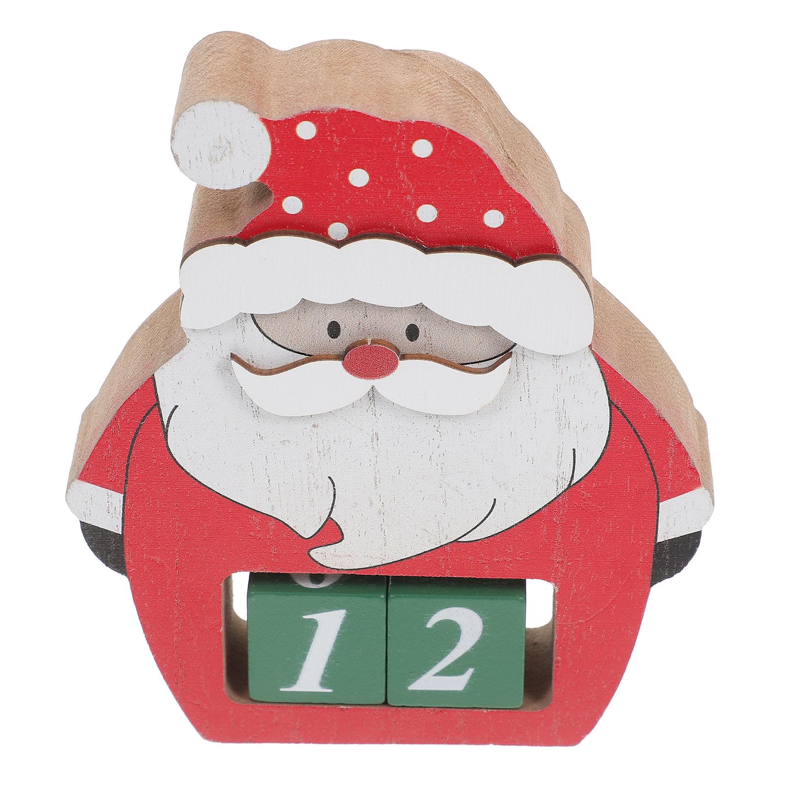 

Santa Claus Wooden Countdown Calendar Blocks Holiday Home Office Desk Decor 2025 Festive Tabletop Decoration 3D Design other