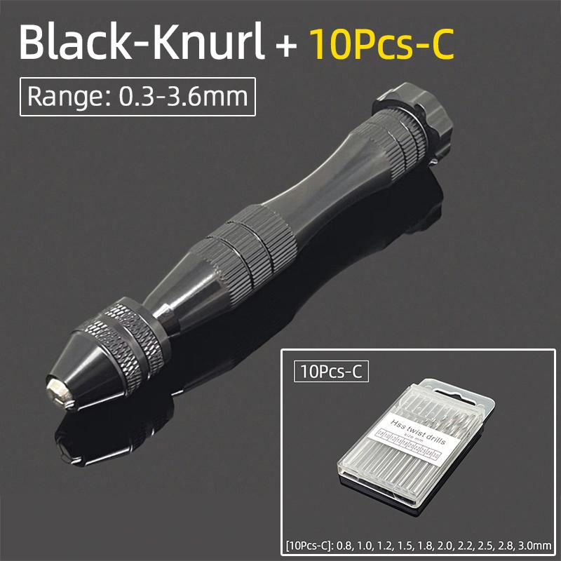 Mini Micro aluminiowa wiertarka ręczna 0.3-3.6mm z uchwytem bezkluczowym wiertła kręte HSS do biżuterii rzemieślniczej ręczne wiercenie narzędzia obrotowe