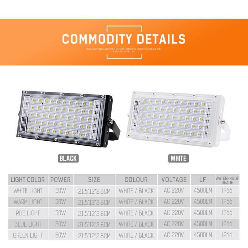 50w Led Flood Light Ip65 Waterproof Ac 220v Outdoor Floodlight Spotlight Led Reflector Street Lamp