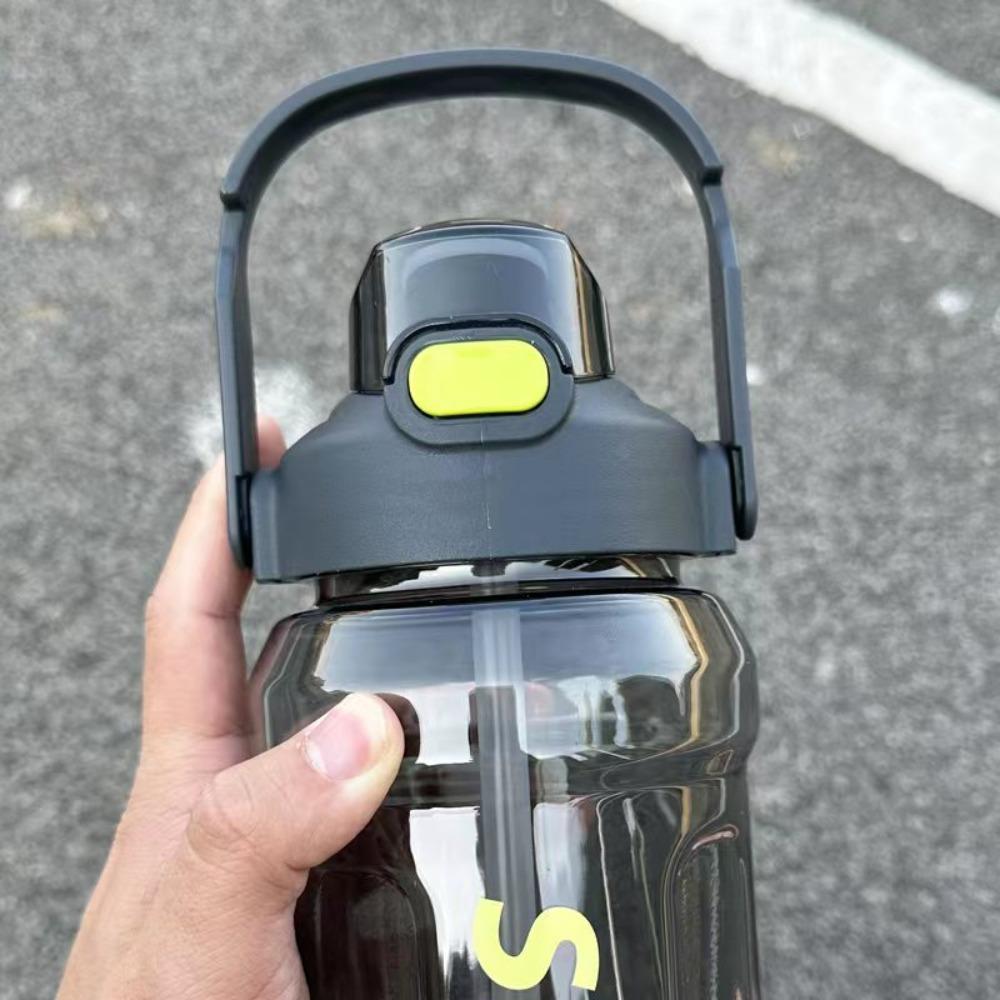 Graduated Water Cup with Straw With Straw Fitness Drinking Bottle Sports Kettle with Straw  Hiking