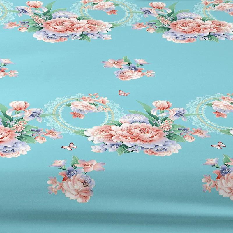 1 Proste Nowoczesne Prześcieradło z Gumką z Nadrukiem Roślin i Kwiatów, Drukowana Narzuta na Łóżko do Sypialni, Pościel (Z wyłączeniem poszewek na poduszki)