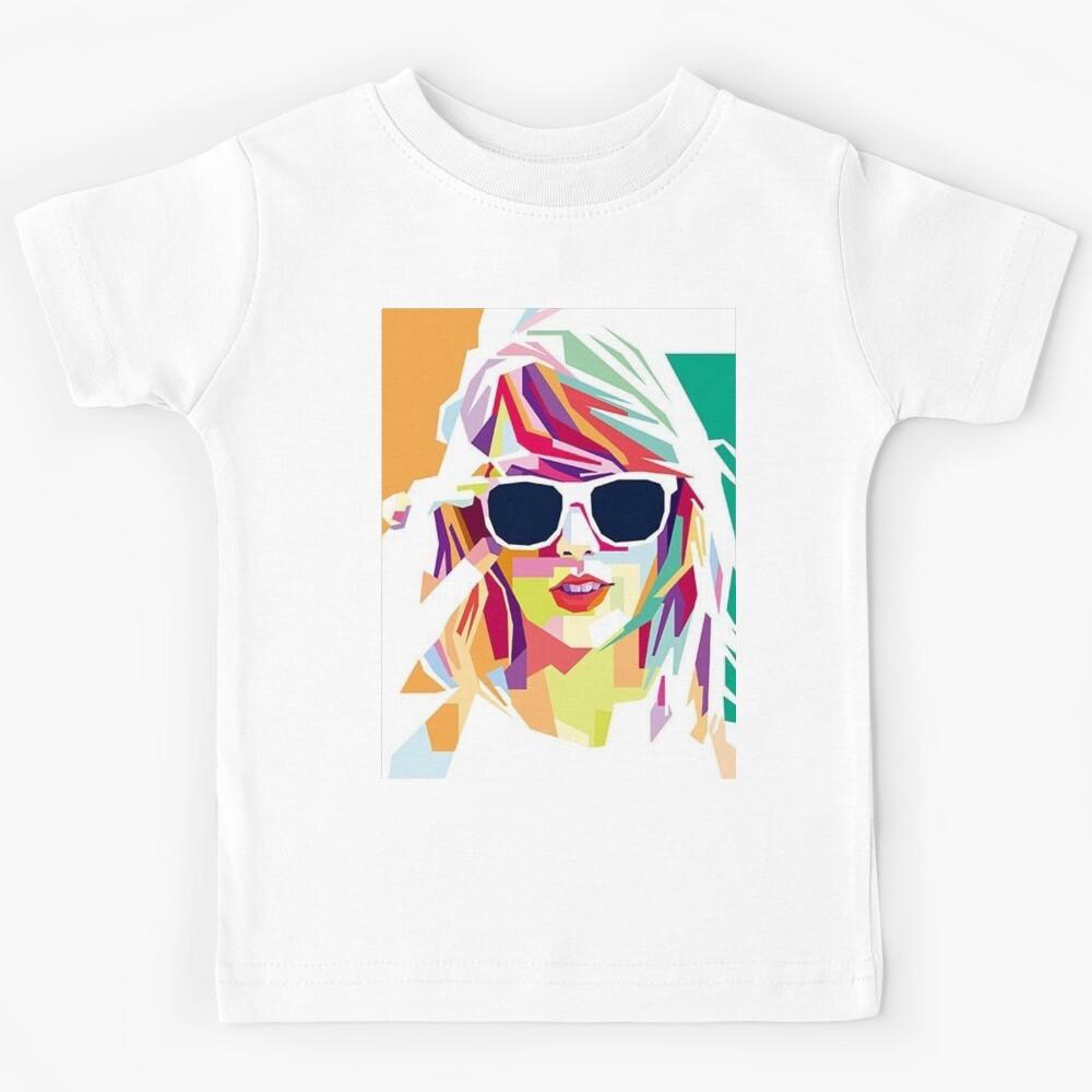 Taylor Swift in Technicolor - Geometric Pop Diva Portrait Kids T-Shirt 170