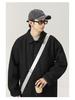 Men's Mid-Length Windproof Woolen Coat - Autumn/Winter, Japanese Style, Loose Fit, Thickened Lapel Jacket