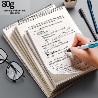 Cuaderno engrosado Kaba Bear B5 - Espiral plegable, páginas rayadas/cuadriculadas, ideal para la universidad y preparación de exámenes
