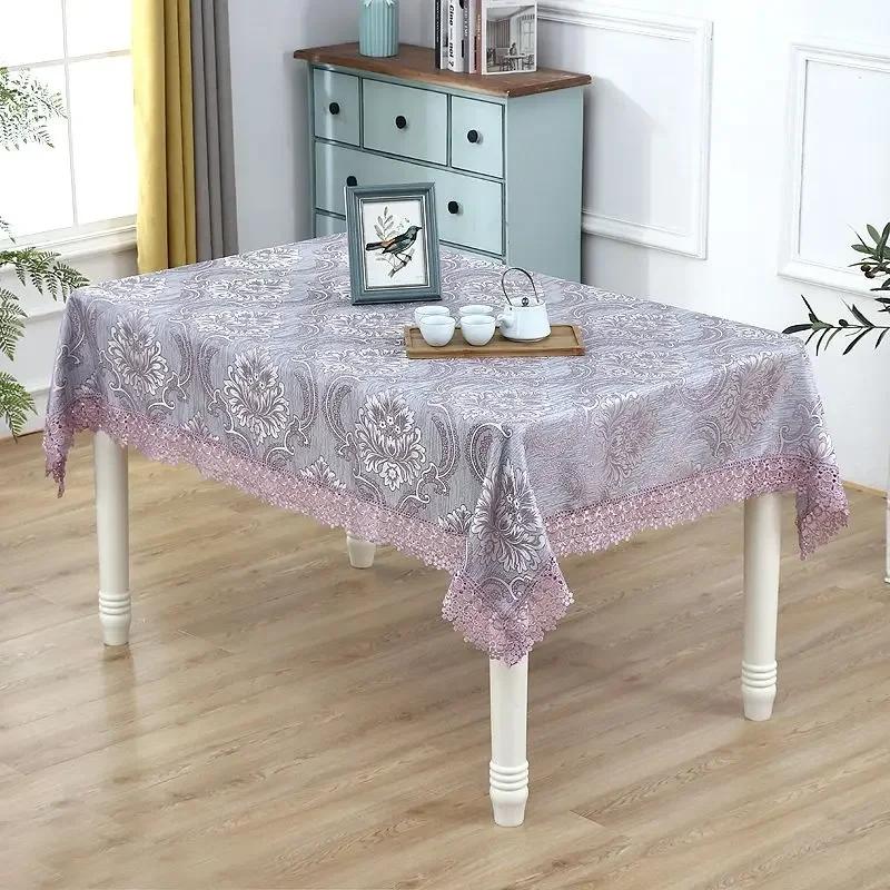 New Style Jacquard Table Cloth Rectangular Highend Coffee Table Tablecover Household Minimalist Lace Edge Universal Tablecloth