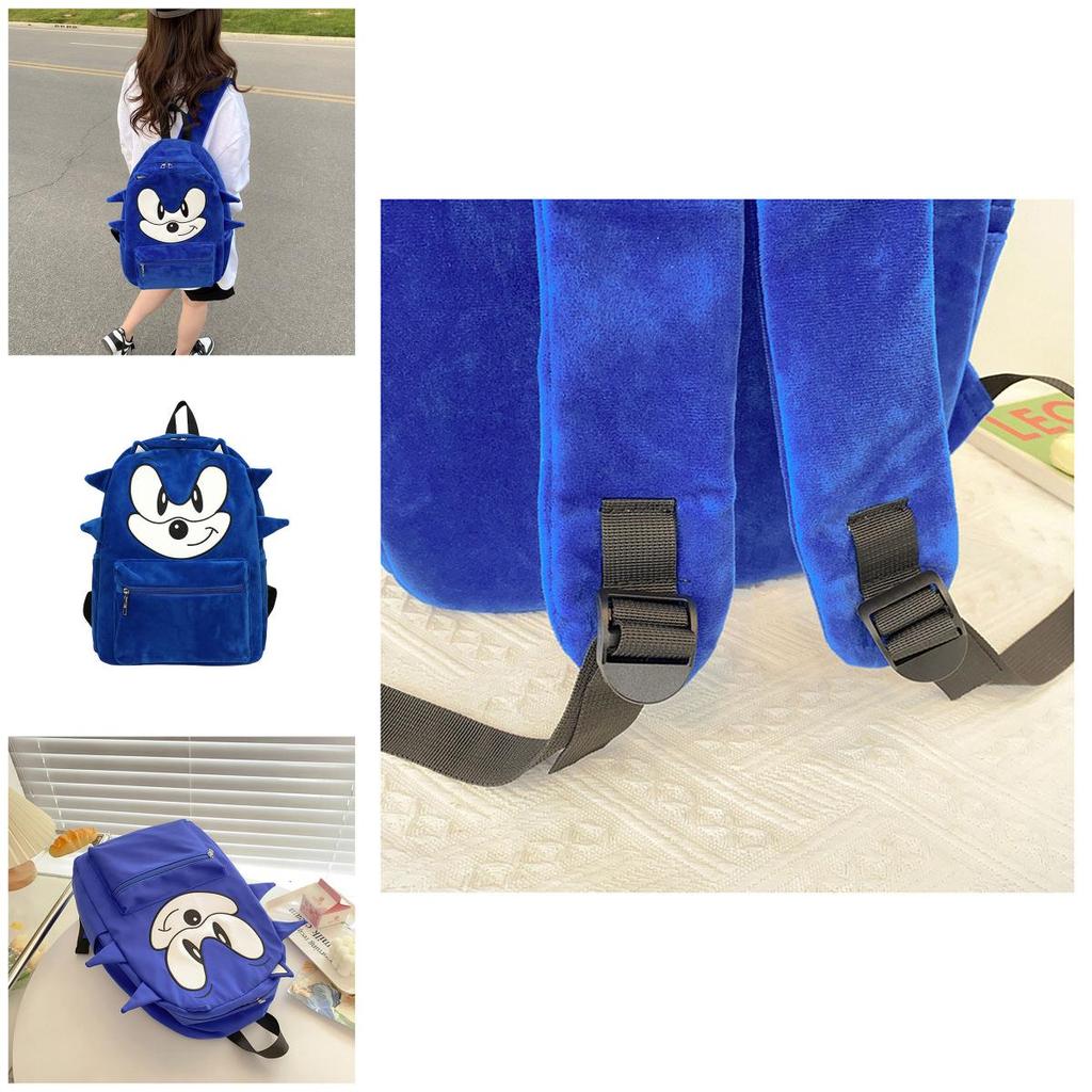 Zaino per Bambini Carino di Sonic, Grande e Resistente, Impermeabile, Traspirante, Con Spallacci Curvi, Blu