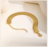 Stainless Steel Chain Women Bracelet, Wide Brand Mesh Link Adjustable Wristband, 18k PVD Gold Plated Vintage Jewelry