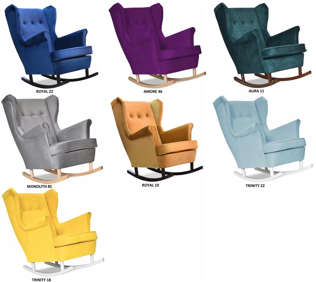 ARI Rocking Chair, Scandinavian, Family Meble, Blue, Navy Blue