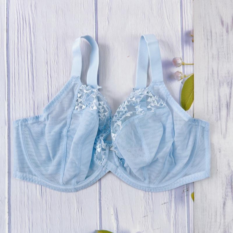 European and American Large Cup Fat Girl Ultra-thin Underwire Underwear Small Back Buckle Comfortable Bra