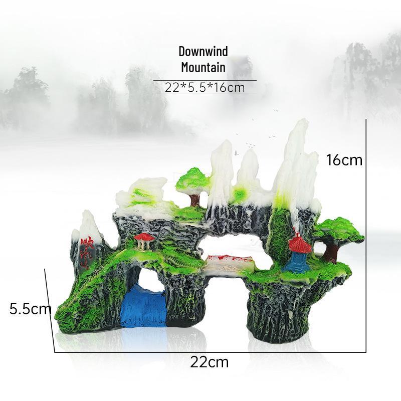 White Jade Snow Mountain Rockery for Fish Tanks - Artificial Aquarium Landscaping Stone Decoration