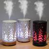 Ultrasonic Air Humidifier 100ml Timing Function Aroma Diffuser Hollowed-out Tree Humidifier Room Scent Diffuser with LED Lights