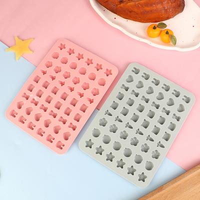 1Pc 54 Cavities Fruit Animal Silicone Mold Diy Mini Chocolate Ice Cube Tray Dropper Candy Fudge Non-Stick Jelly Baking Mold